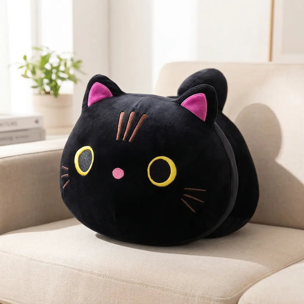 Peluche chat noir kawaii de 20 cm