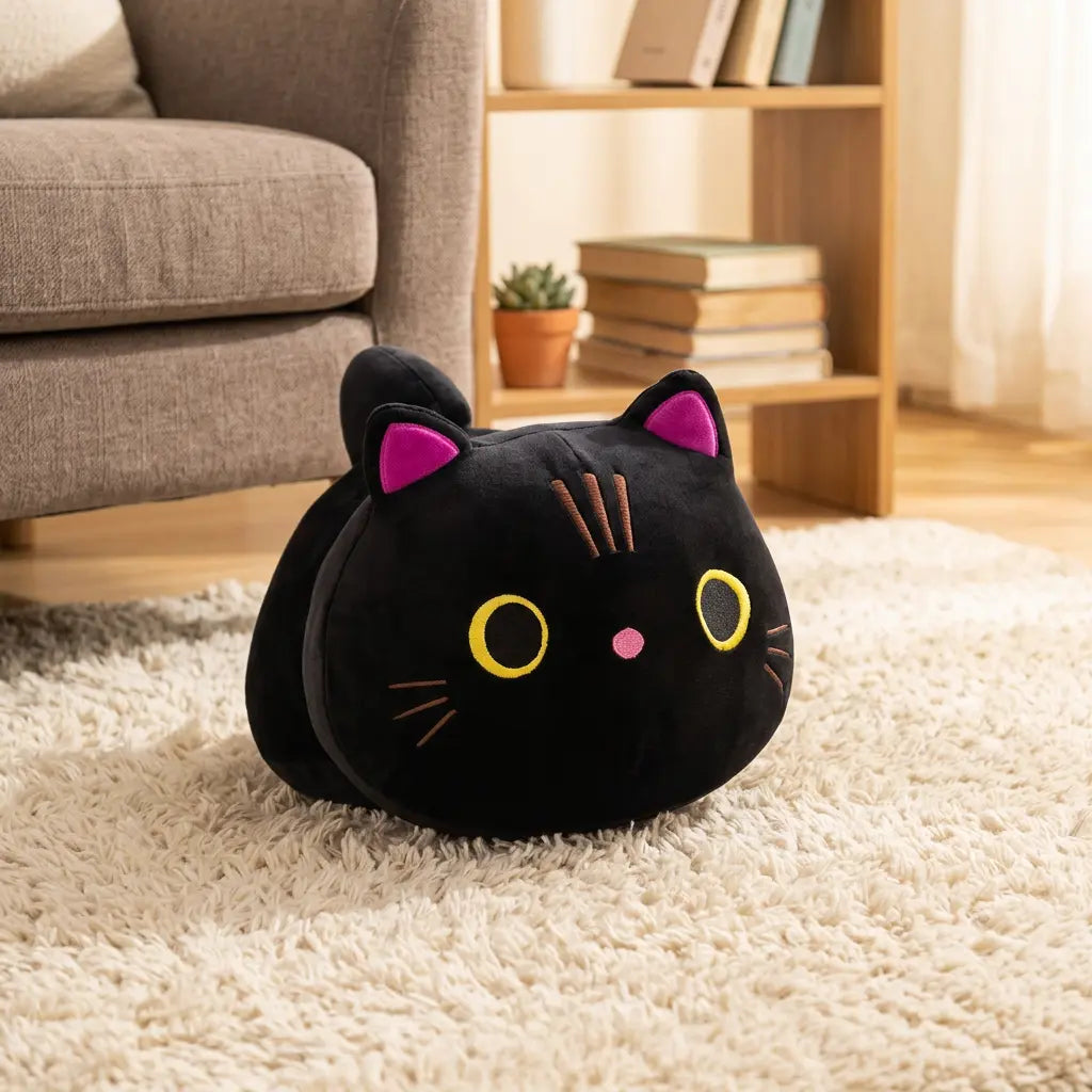 Peluche chat noir kawaii de 20 cm