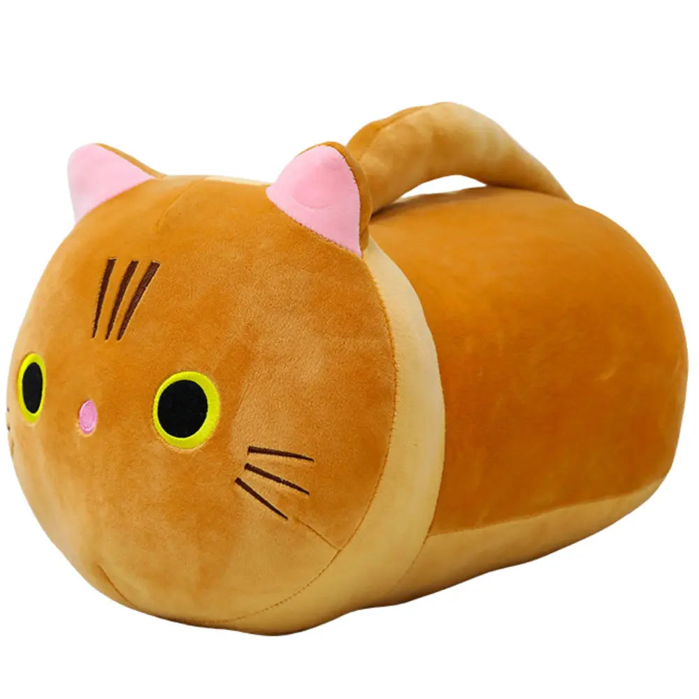 Peluche chat roux à longue queue