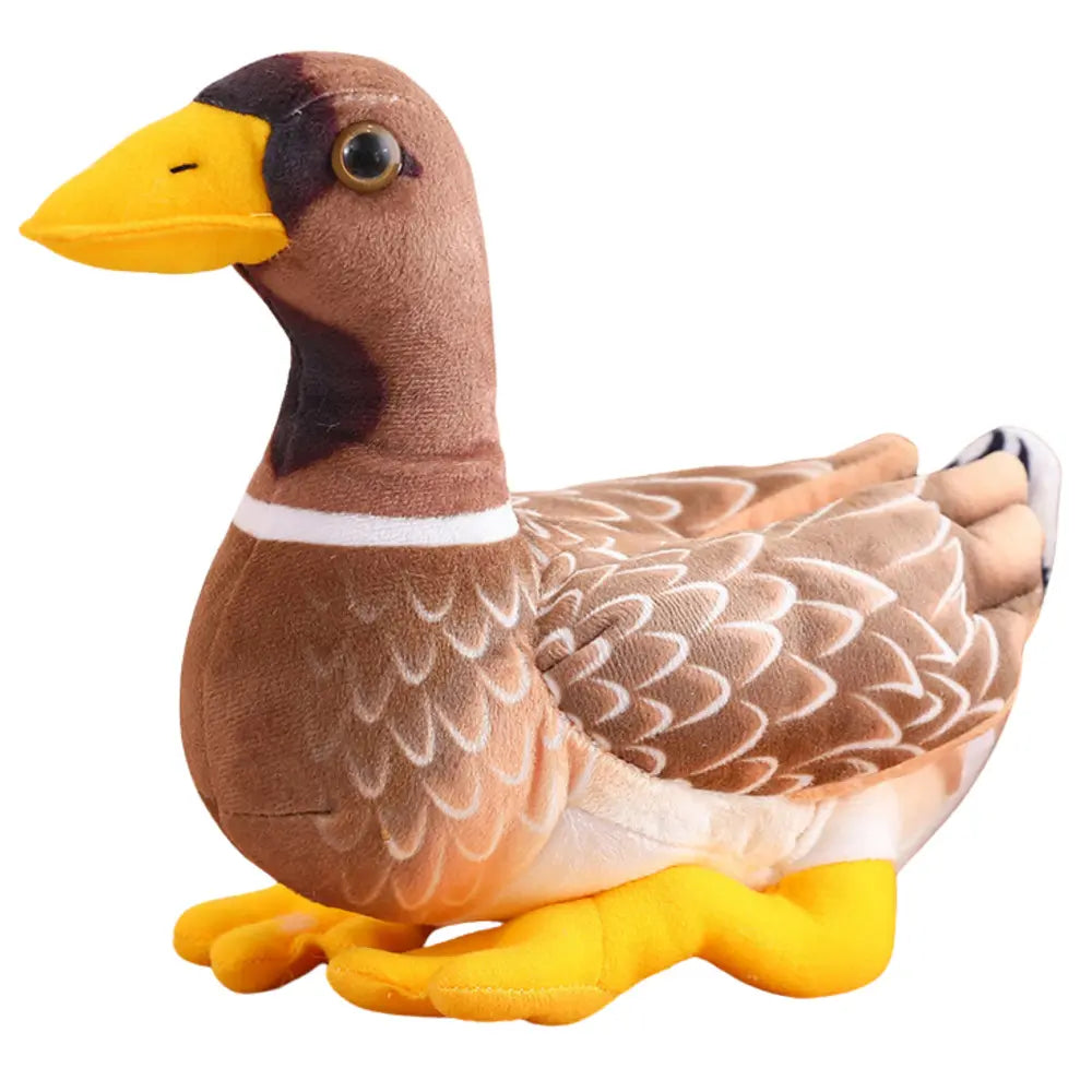Brown duck and yellow 30 cm plush toy
