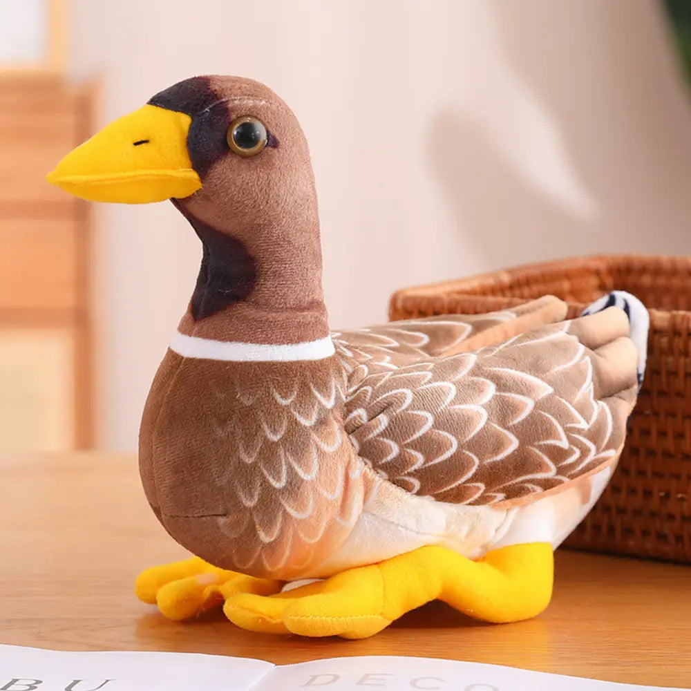 Brown duck and yellow 30 cm plush toy