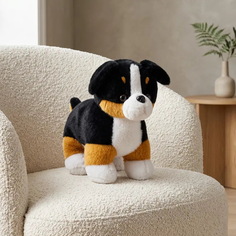 Bernese Mountain Dog tricolour plush toy