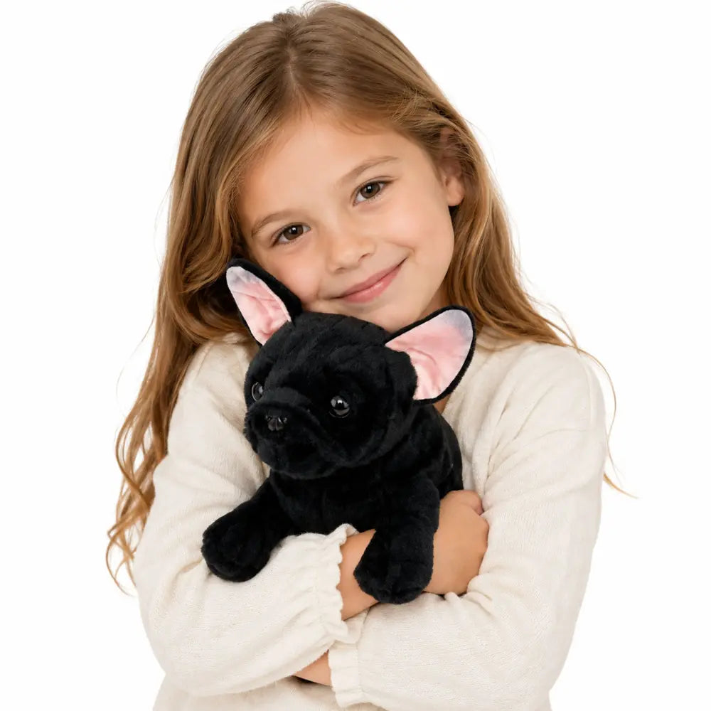Black French bulldog 22 cm plush toy