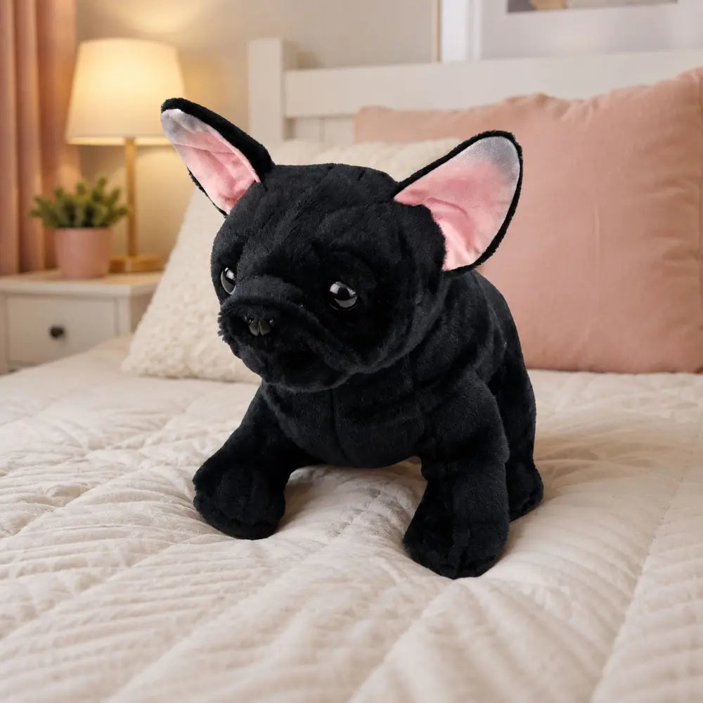 Black French bulldog 22 cm plush toy