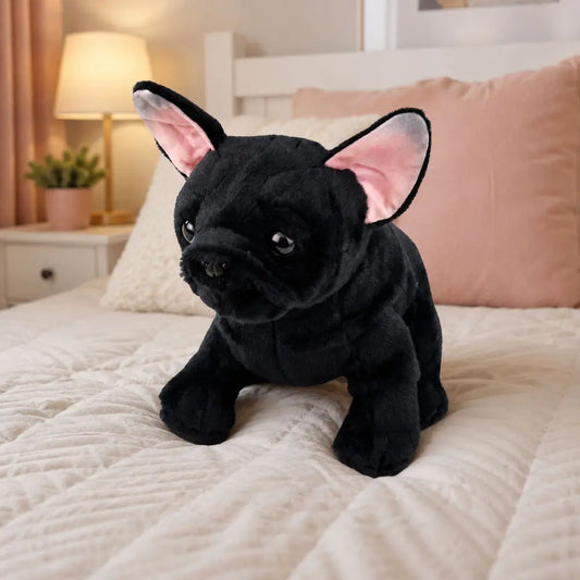 Black French bulldog 22 cm plush toy