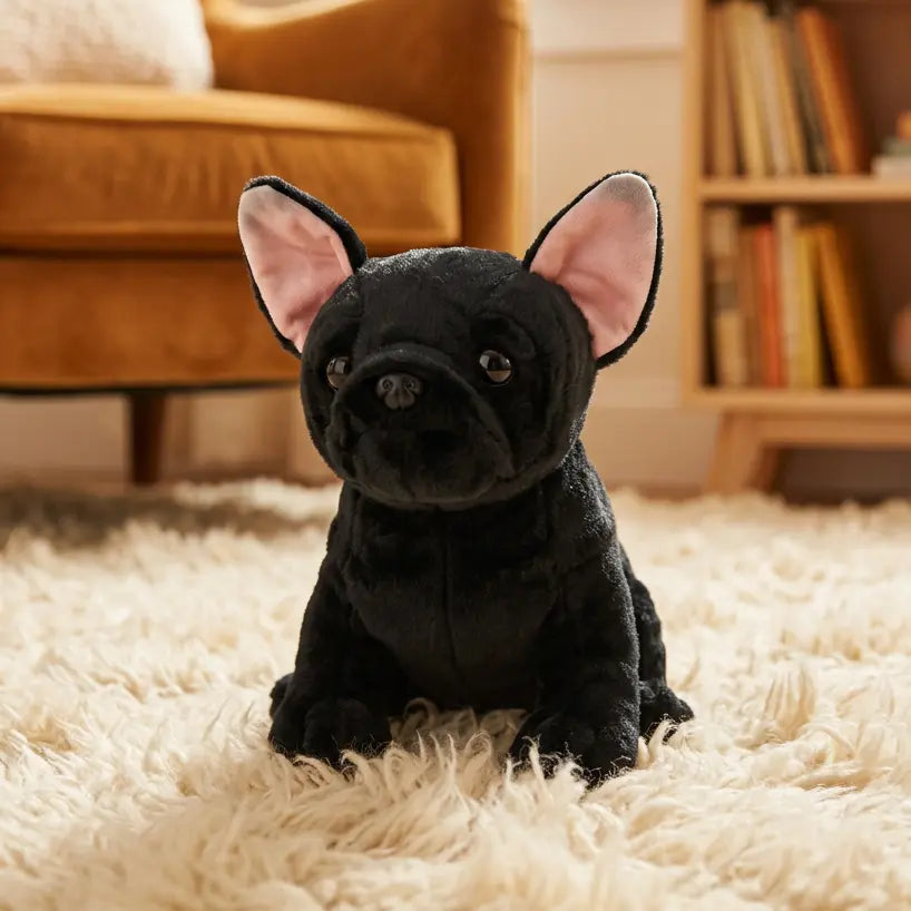 Black French bulldog 22 cm plush toy