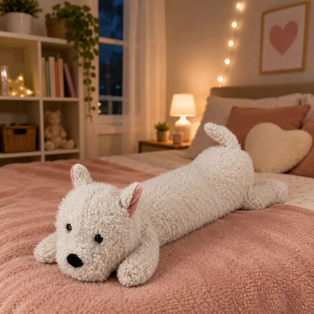 Hunde-Kuscheltier in Weiß