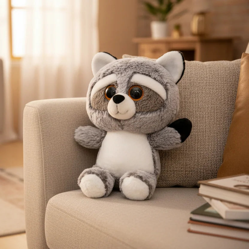 Gray Raccoon Plush Toy - 25cm
