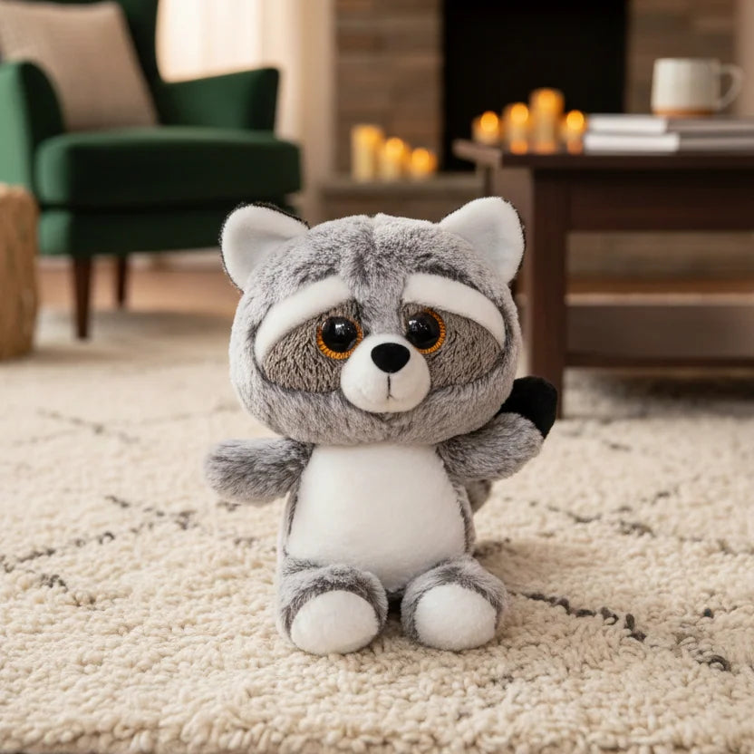 Gray Raccoon Plush Toy - 25cm