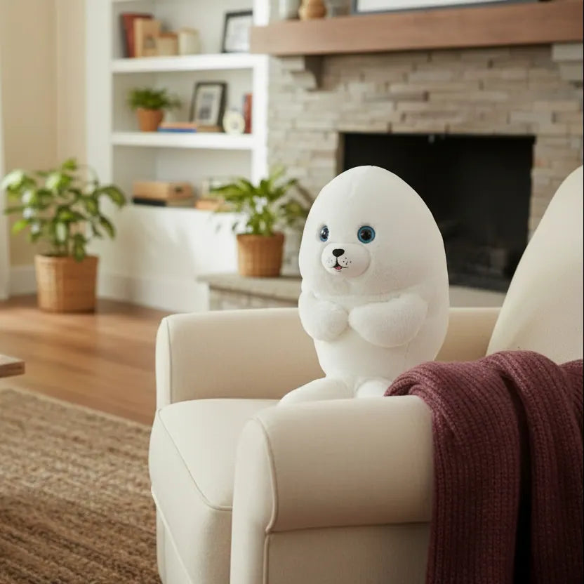 Peluche Phoque Blanc - 25cm