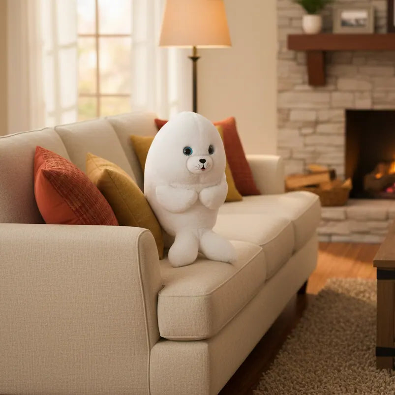 Peluche Phoque Blanc - 25cm