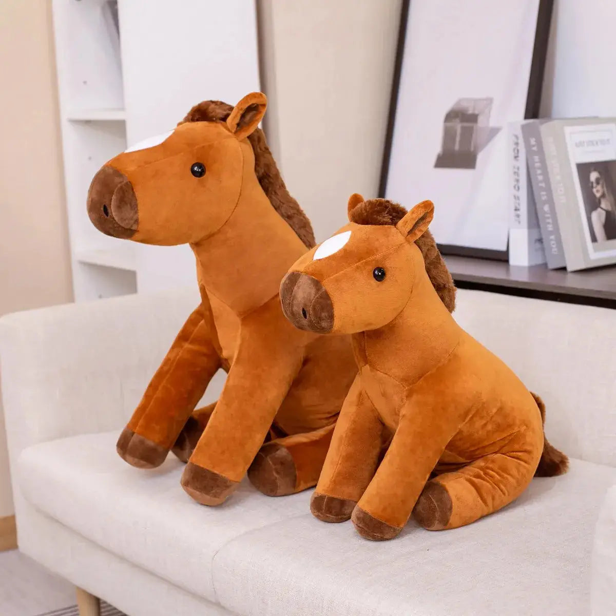 grande peluche cheval assis