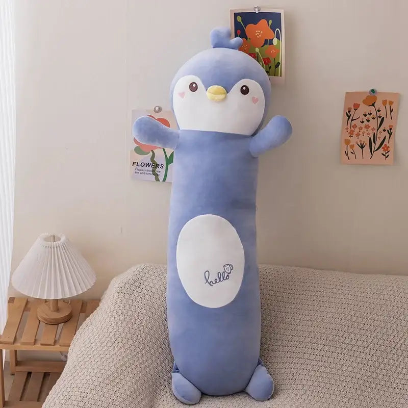 grande peluche pingouin bleu