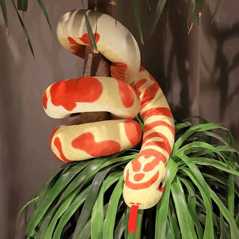 grosse peluche serpent orange