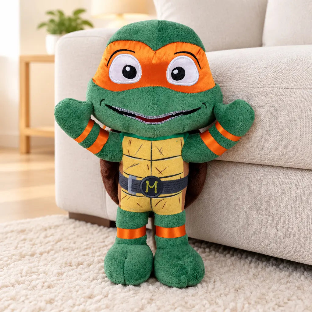 Peluche Michelangelo Tortues Ninja vert 21 cm