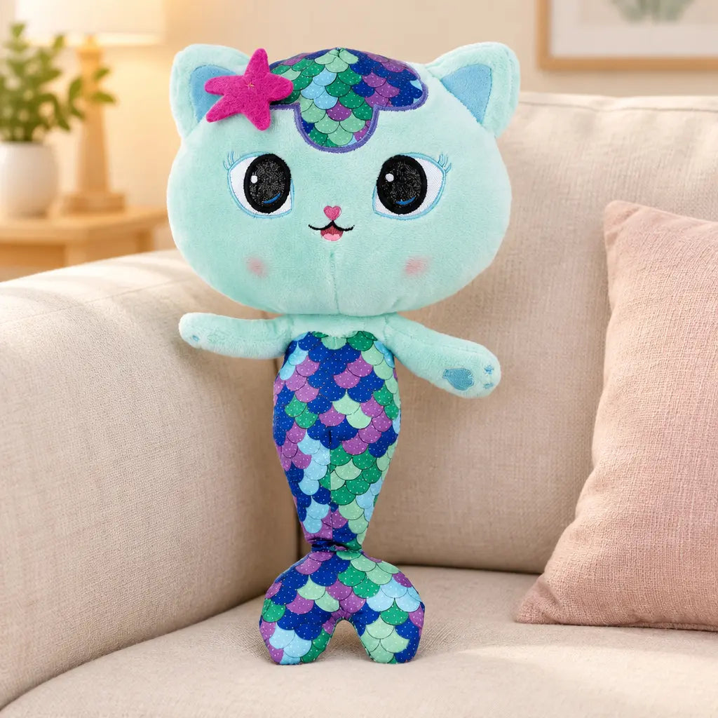 MerCat en peluche de l’univers La Maison de poupée de Gabby