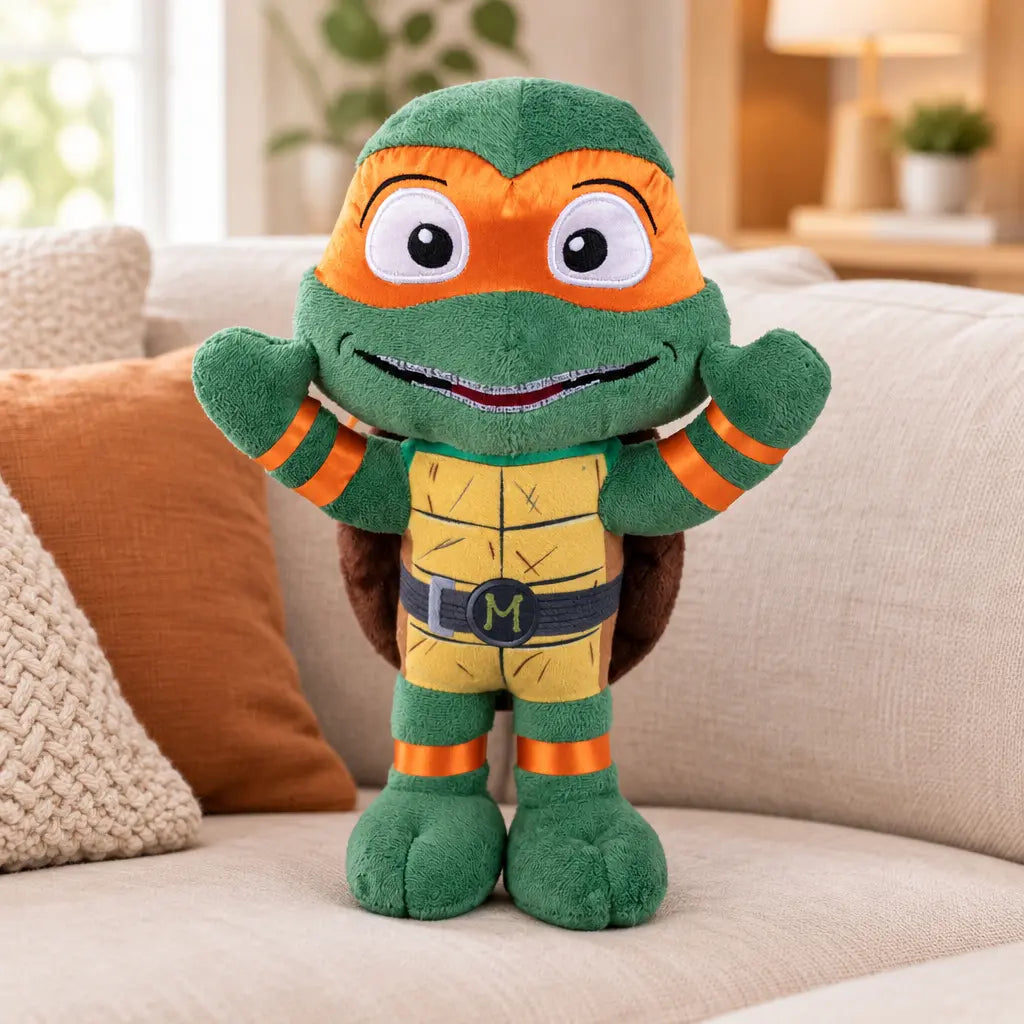 Michelangelo Tortues Ninja en version peluche, coloris orange