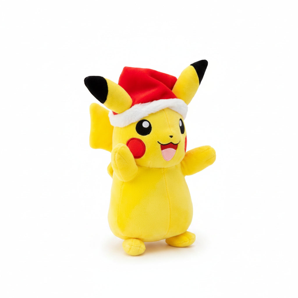 Peluche Pikachu Noël Pokémon 20 cm jaune et rouge