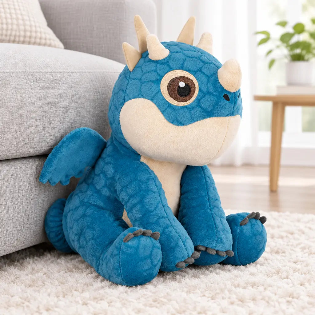 Peluche Dragon bleu de l’univers Dragons 20 cm