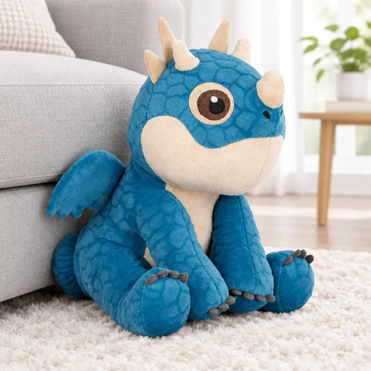 Peluche Dragon bleu de l’univers Dragons 20 cm