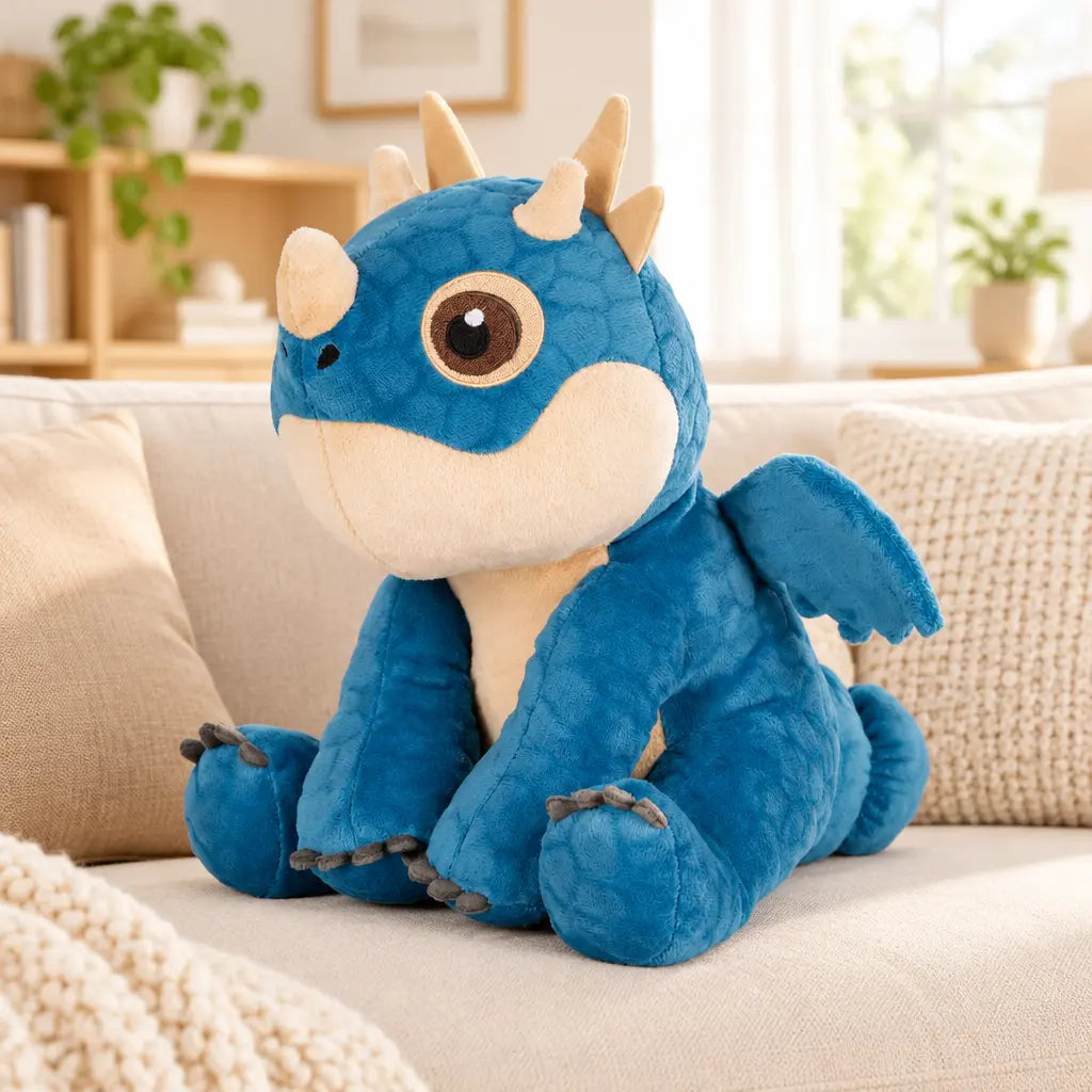 Dragon Bleu en peluche de l’univers Dragons