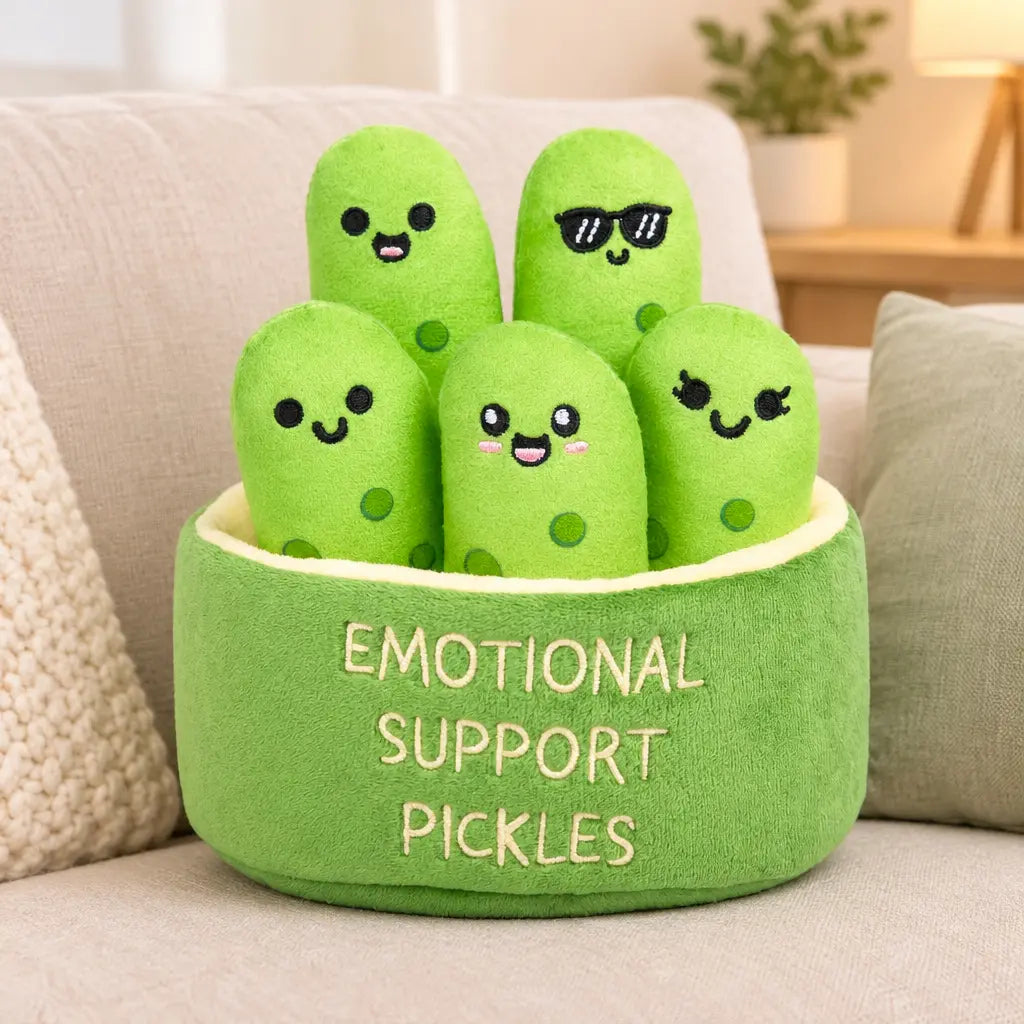 Cornichons en peluche de la collection Emotional Support