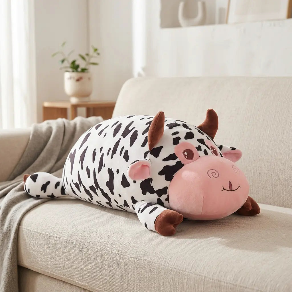 Jouet en peluche représentant vache sympathique de 45 cm