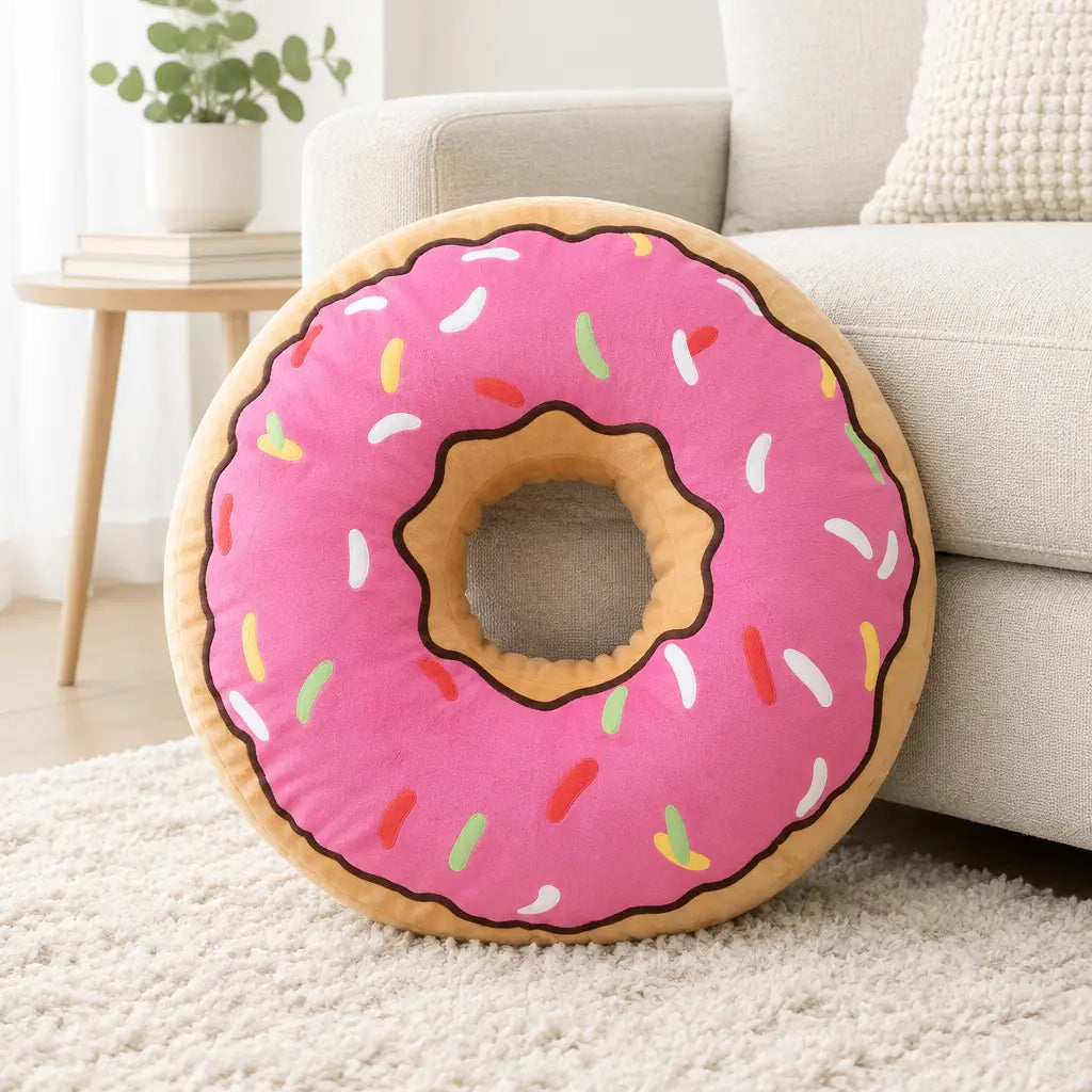 Donut Rose en peluche, jouet en forme d’aliment