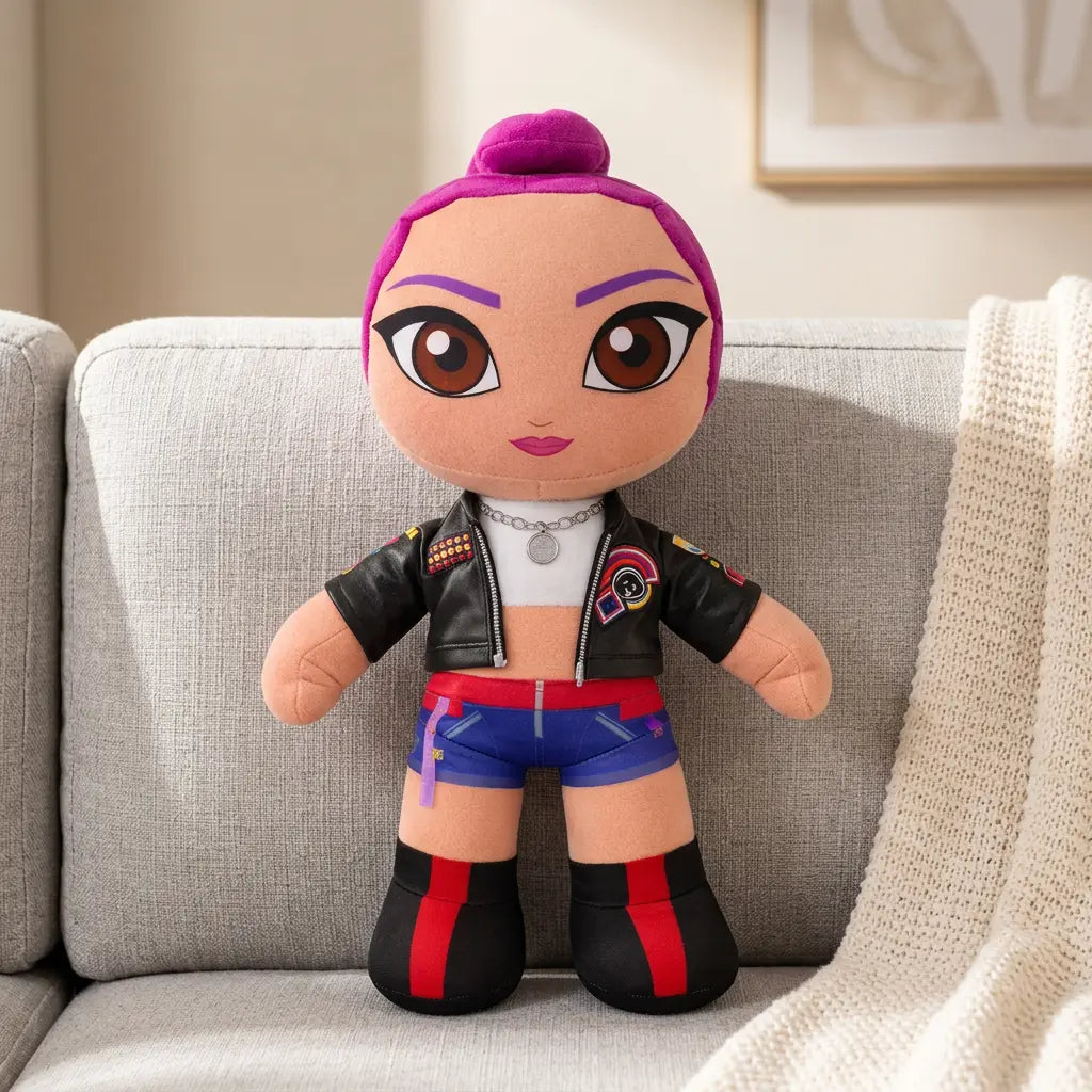 K-Pop en peluche de l’univers KPop Demon Hunters, coloris bleu