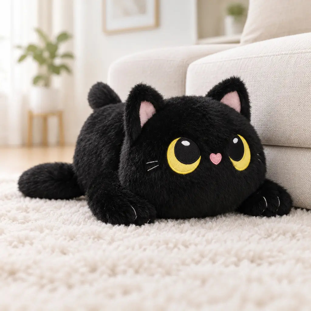 Peluche Chat Noir Mushy Friends 30 cm
