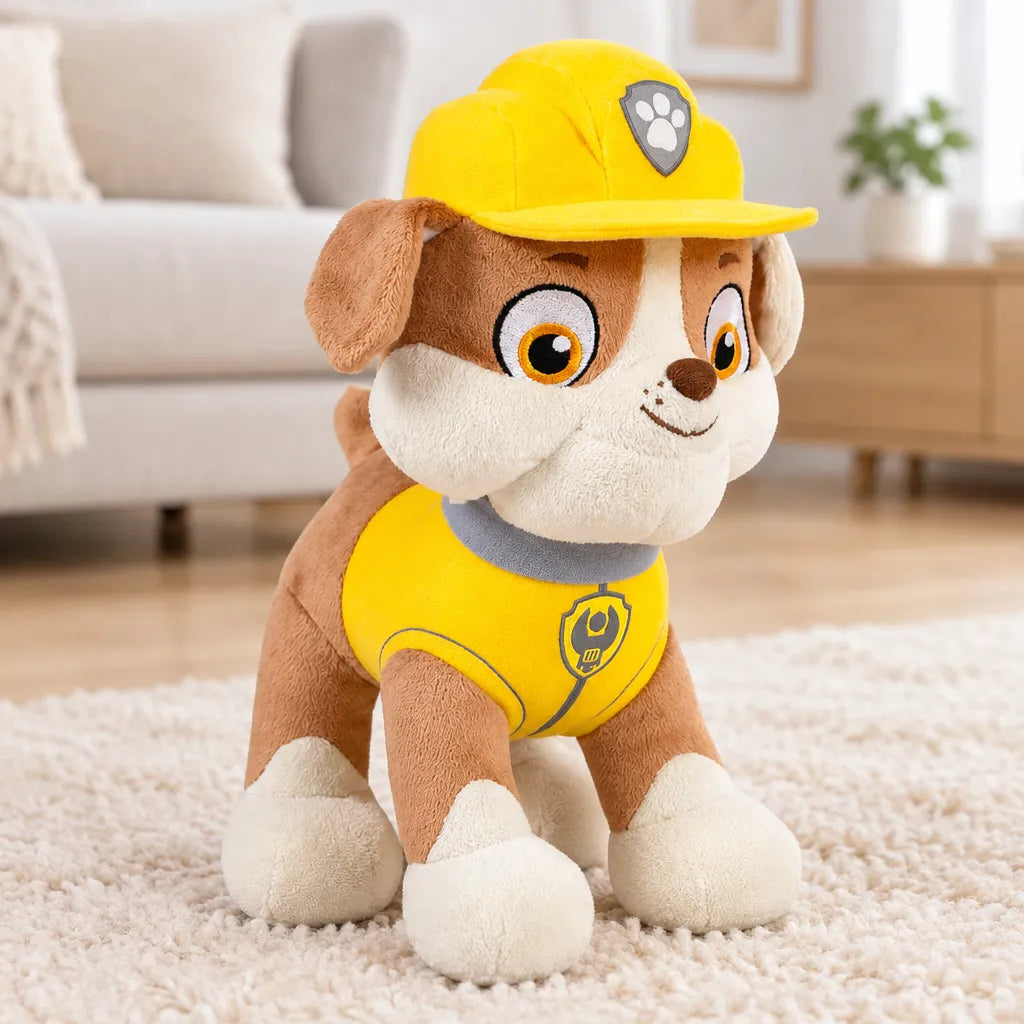 Jouet en peluche représentant Rubble Douce de 27 cm, univers Pat Patrouille
