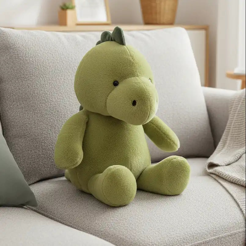 doudou dinosaure vert