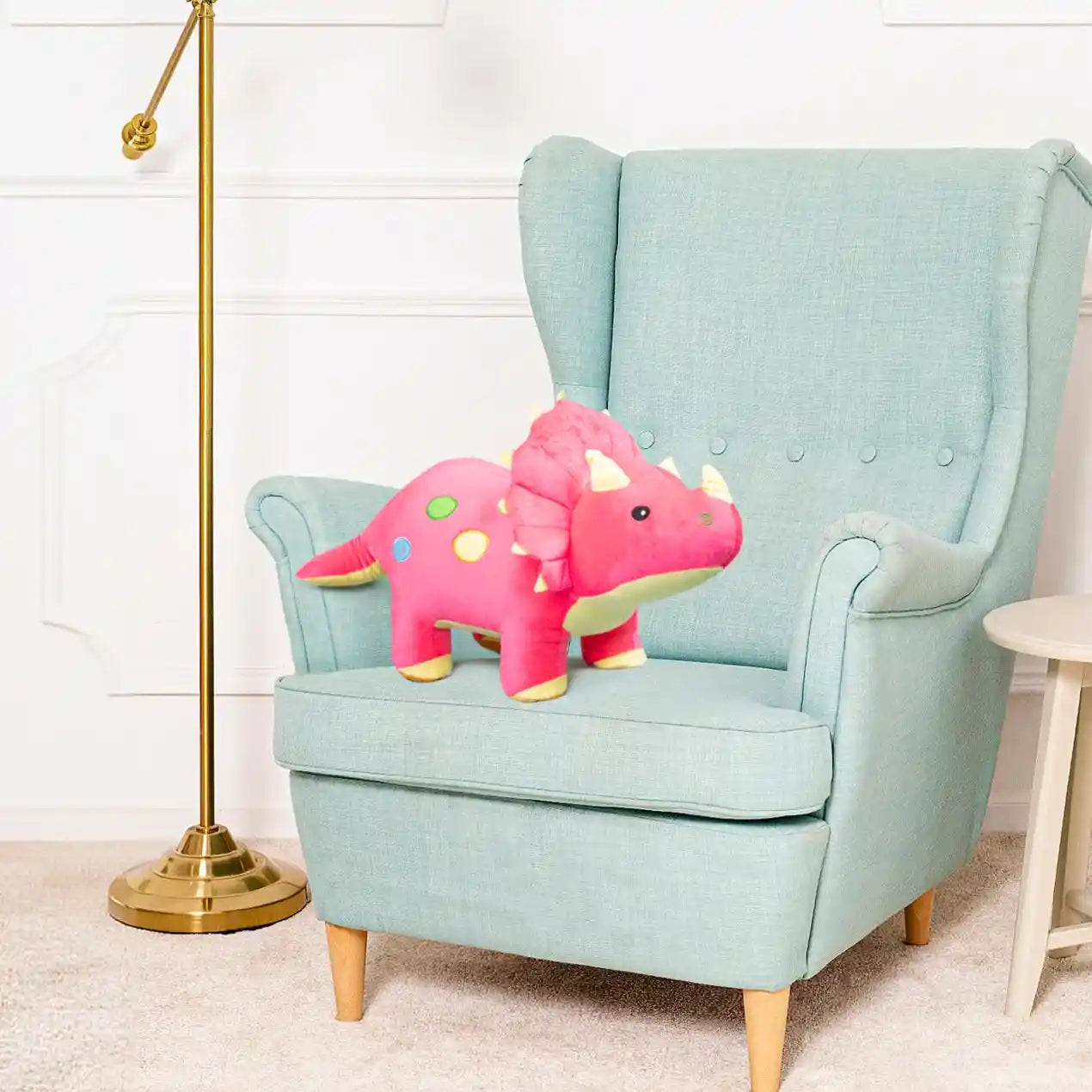 jolie peluche triceratops rose