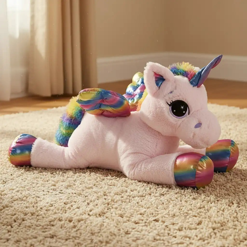 licorne peluche rose