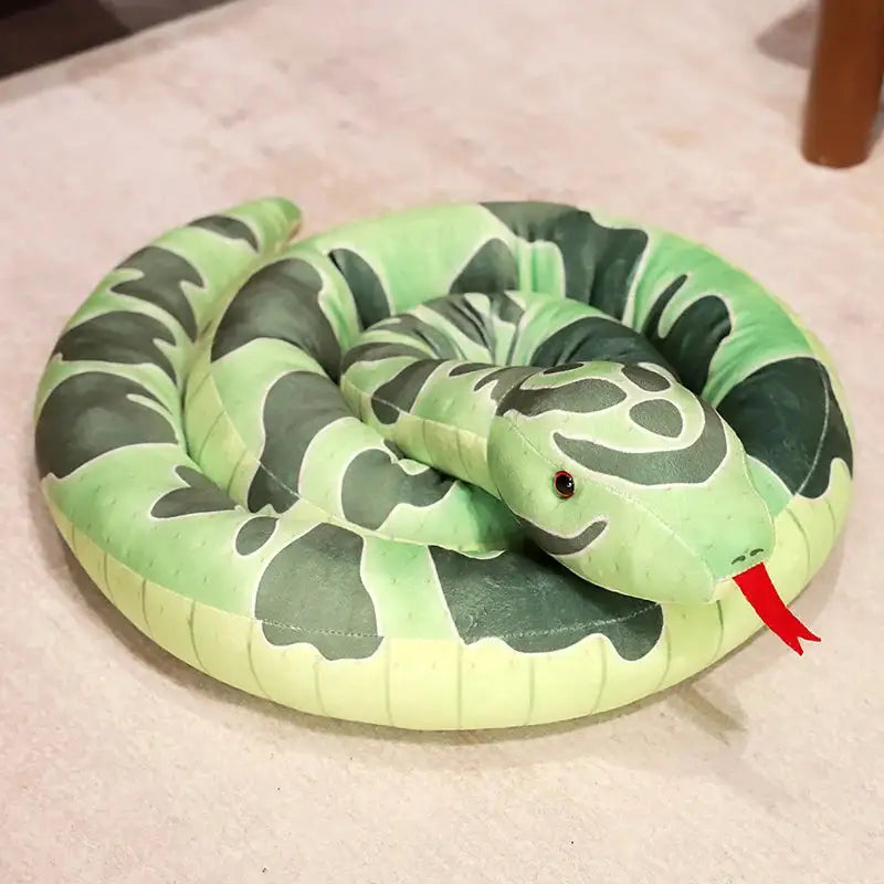 longue peluche serpent vert