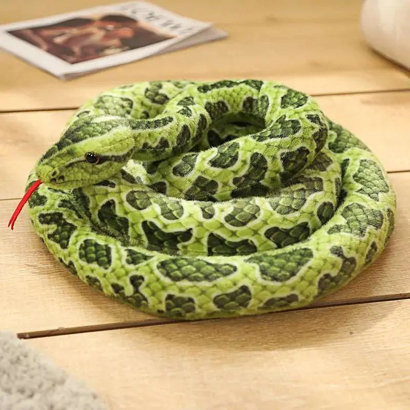 longue peluche serpent verte