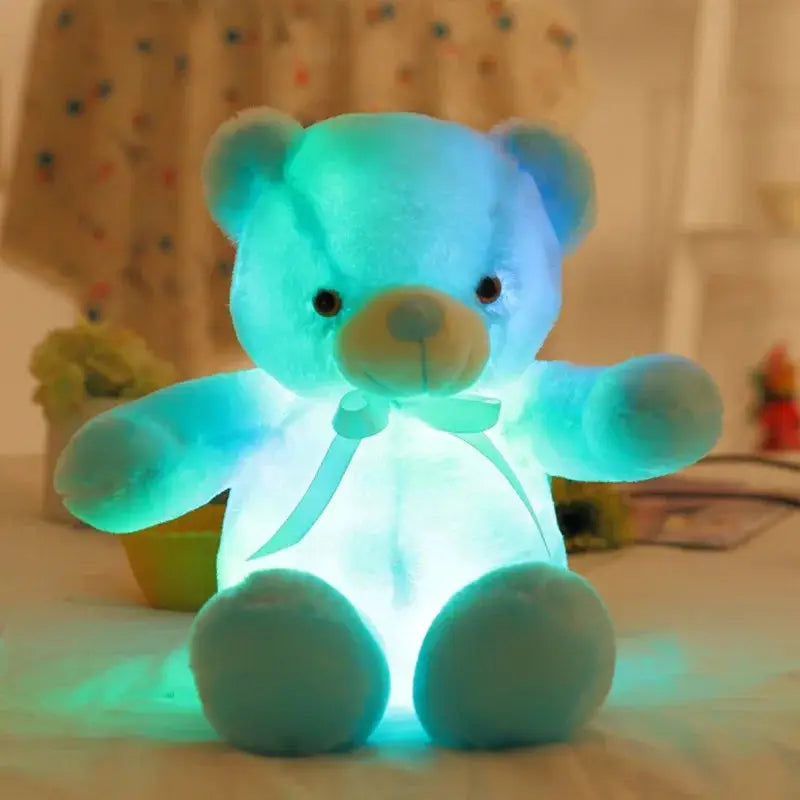 nounours lumineux bleu