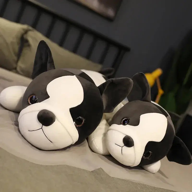 peluche bouledogue noir