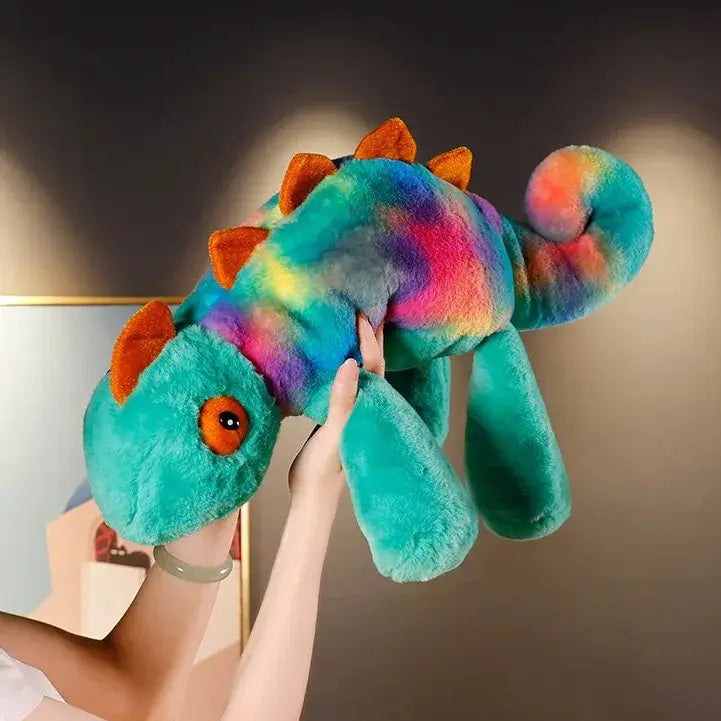 peluche cameleon multicolore