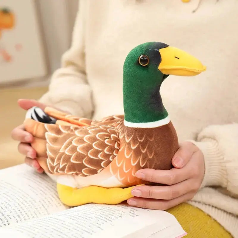 peluche canard realiste vert