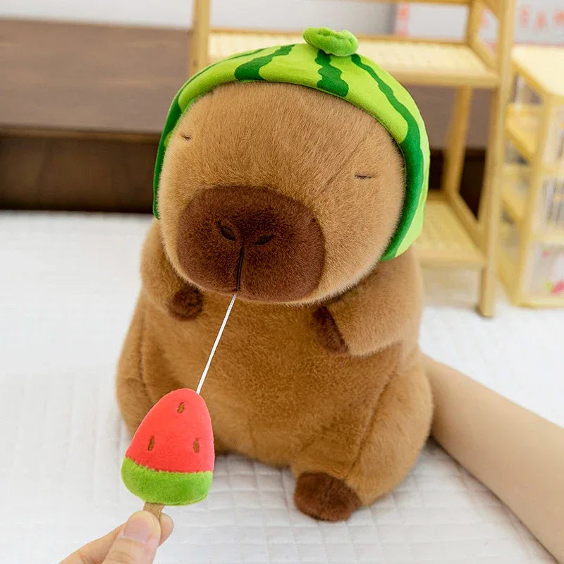 peluche capybara costume pastèque