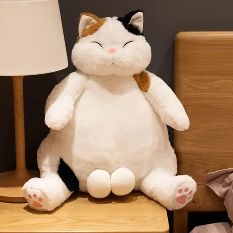 peluche chat blanc asiatique 