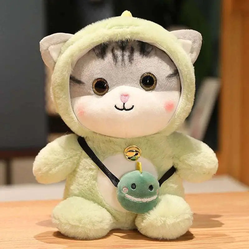peluche chat vert