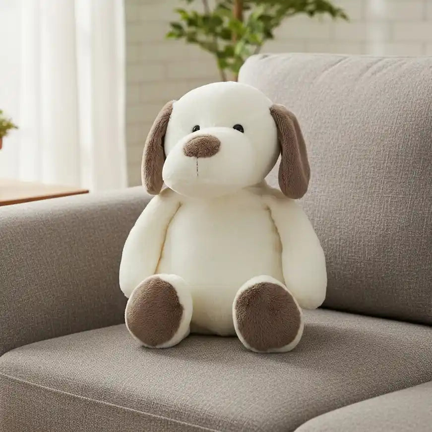 peluche chien blanc doudou