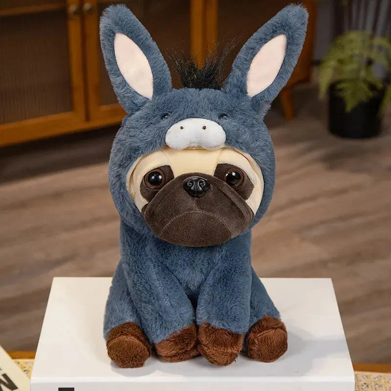 peluche chien deguise bleu