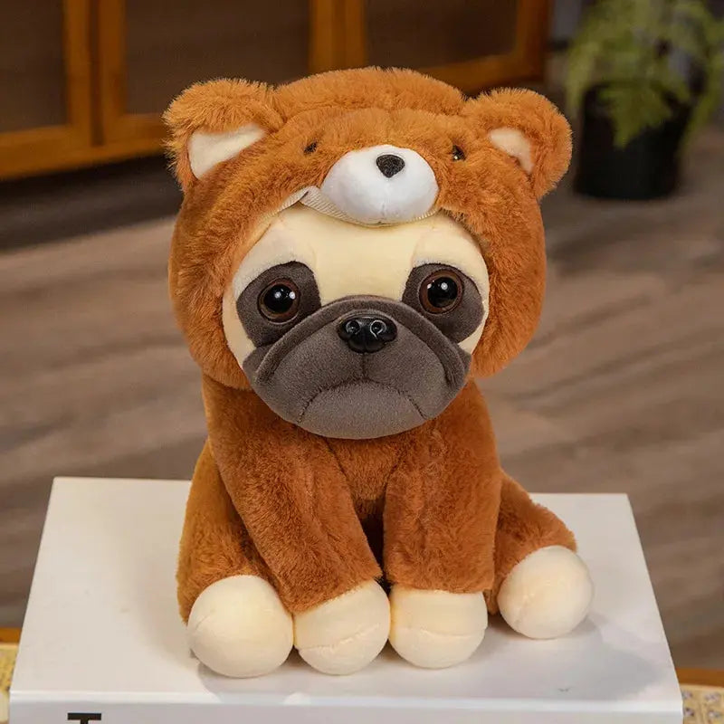 peluche chien deguise marron