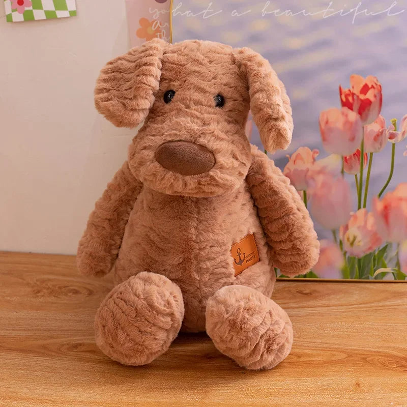 peluche chien doux marron