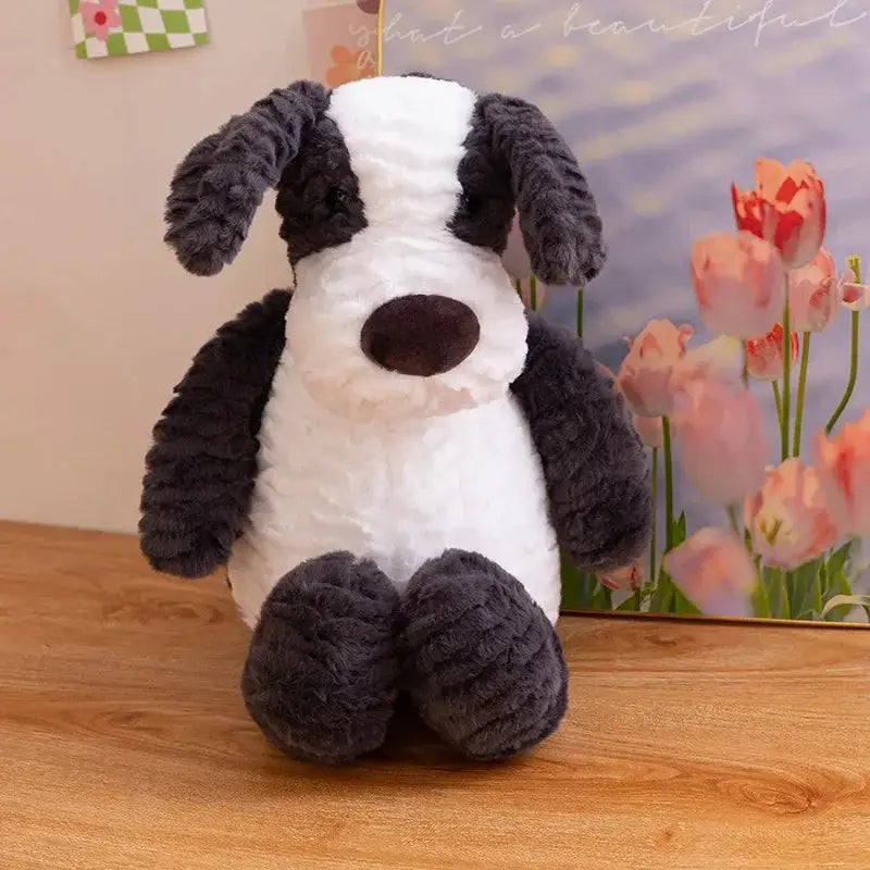 soft black plush dog