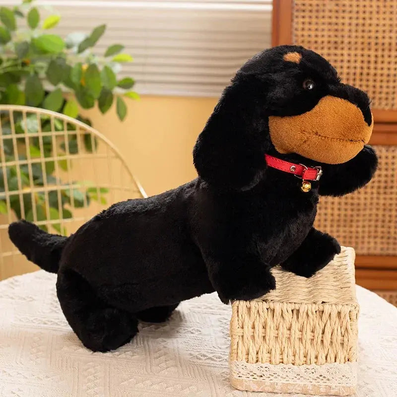 peluche chien saucisse noir