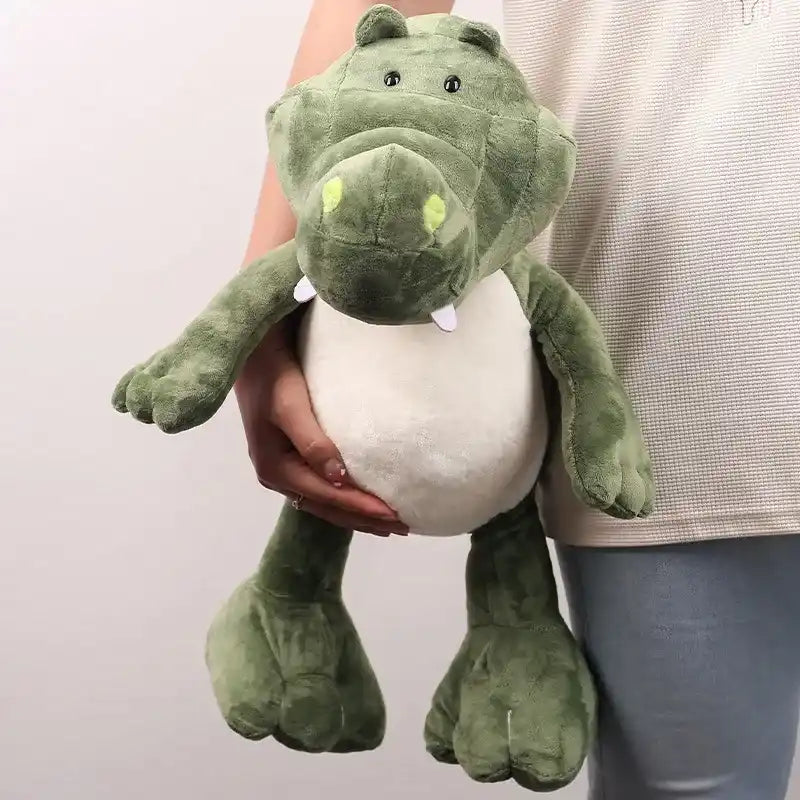 green sitting crocodile plush toy